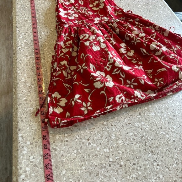 Hilo Hattie Girls Large Floral Red and White Hawaiian Dress - Picture 6 of 9